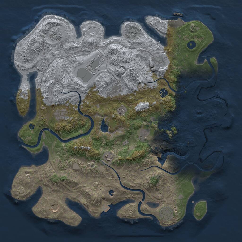 Rust Map: Procedural Map, Size: 4250, Seed: 661462740, 17 Monuments