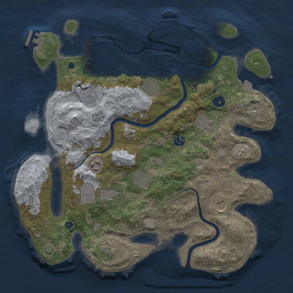 Rust Map: Procedural Map, Size: 3750, Seed: 867246798, 16 Monuments