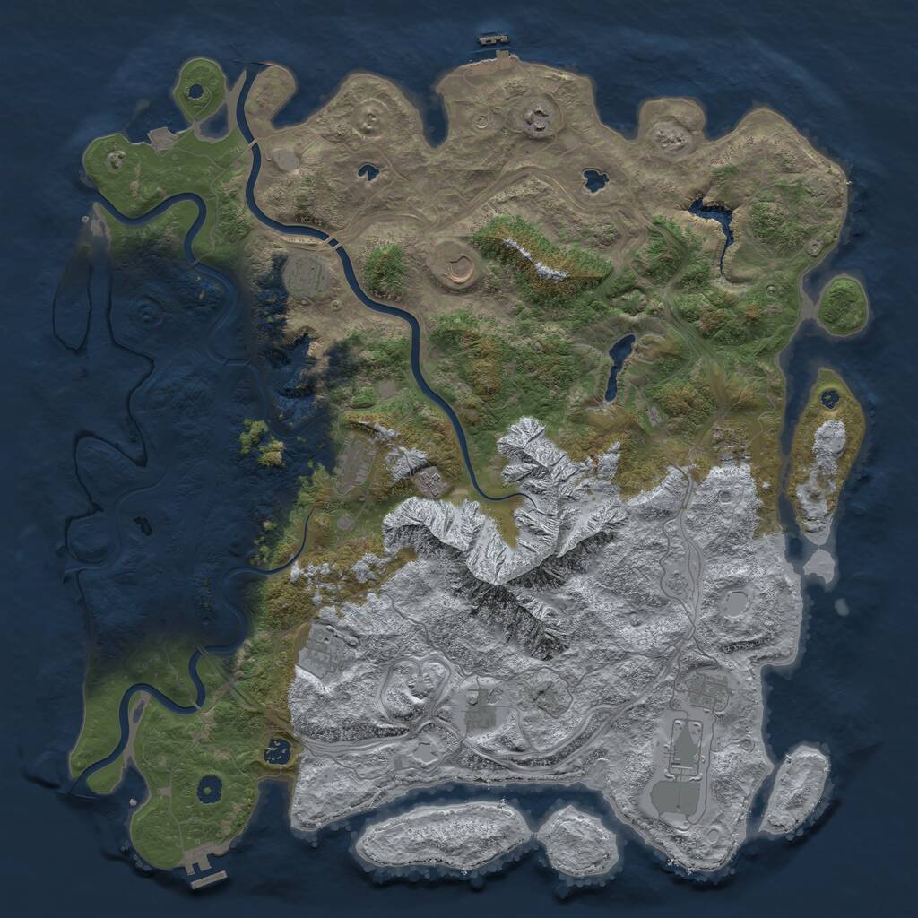 Rust Map: Procedural Map, Size: 5100, Seed: 1497786515, 17 Monuments