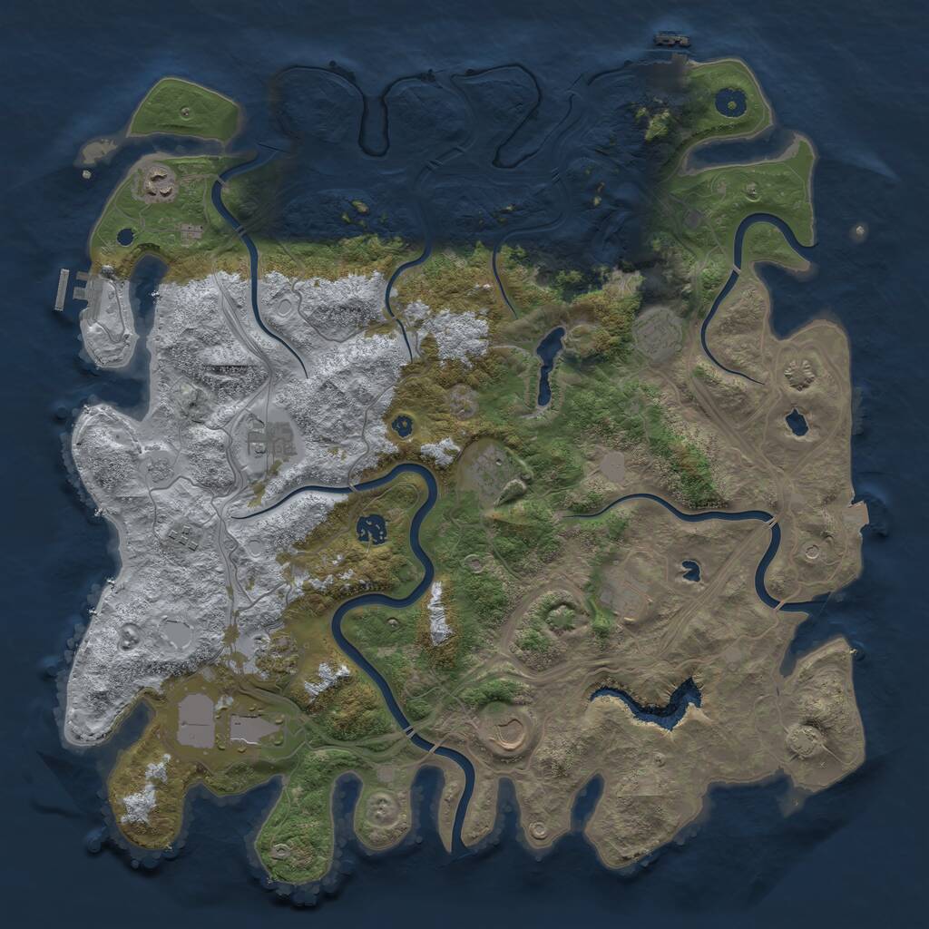 Rust Map: Procedural Map, Size: 4500, Seed: 1597023157, 16 Monuments