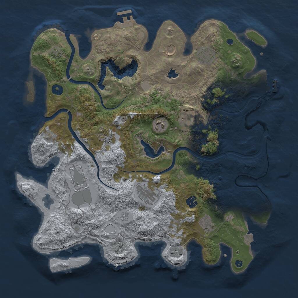 Rust Map: Procedural Map, Size: 4000, Seed: 635219088, 16 Monuments