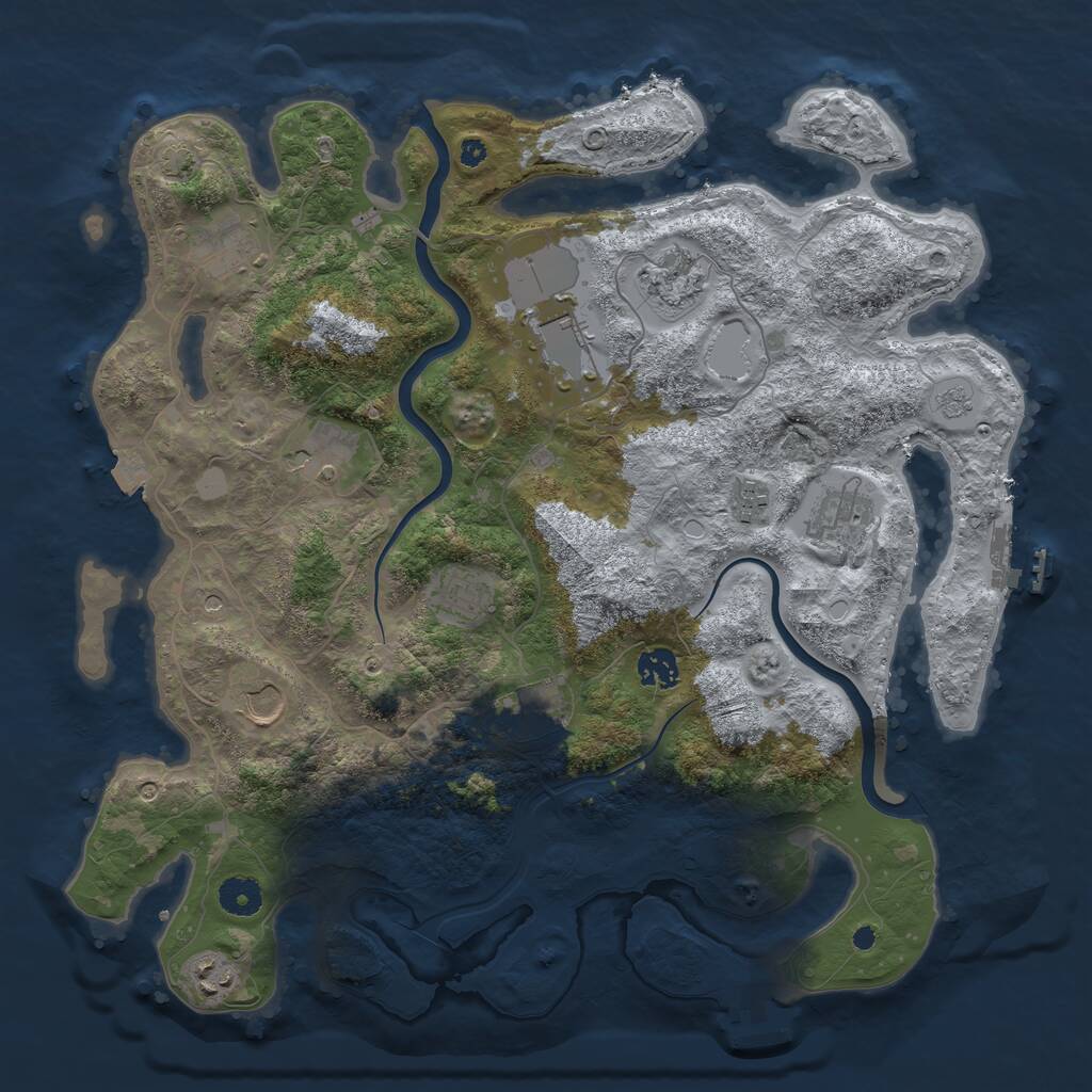Rust Map: Procedural Map, Size: 3950, Seed: 4022026, 17 Monuments