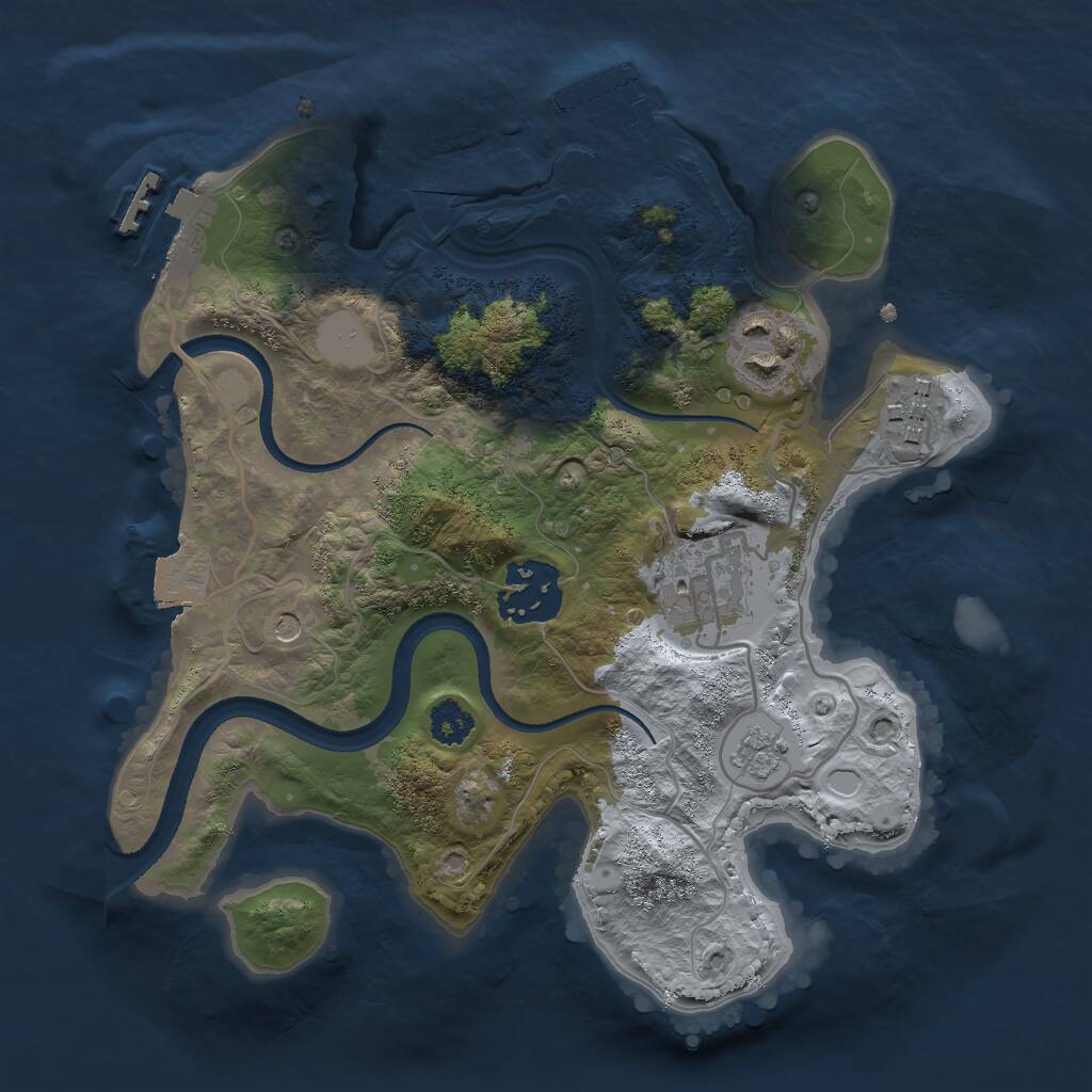 Rust Map: Procedural Map, Size: 2500, Seed: 156778749, 9 Monuments
