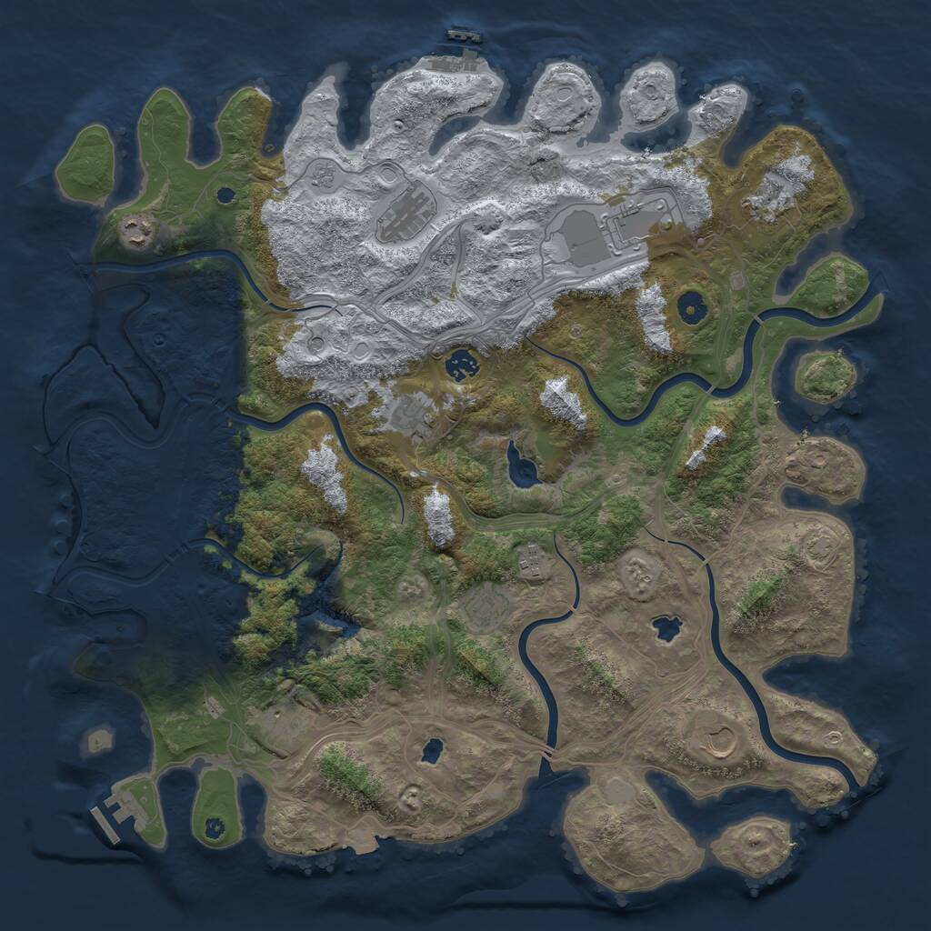 Rust Map: Procedural Map, Size: 4500, Seed: 510128475, 16 Monuments