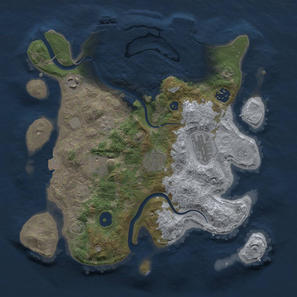 Rust Map: Procedural Map, Size: 3200, Seed: 301464276, 12 Monuments