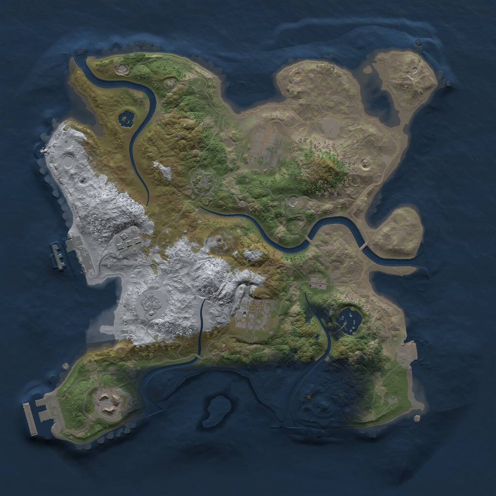 Rust Map: Procedural Map, Size: 3000, Seed: 236664615, 11 Monuments