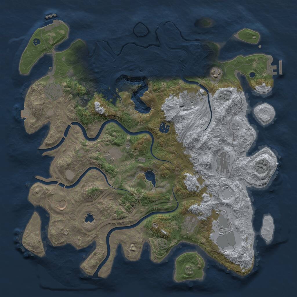 Rust Map: Procedural Map, Size: 4250, Seed: 346963122, 16 Monuments