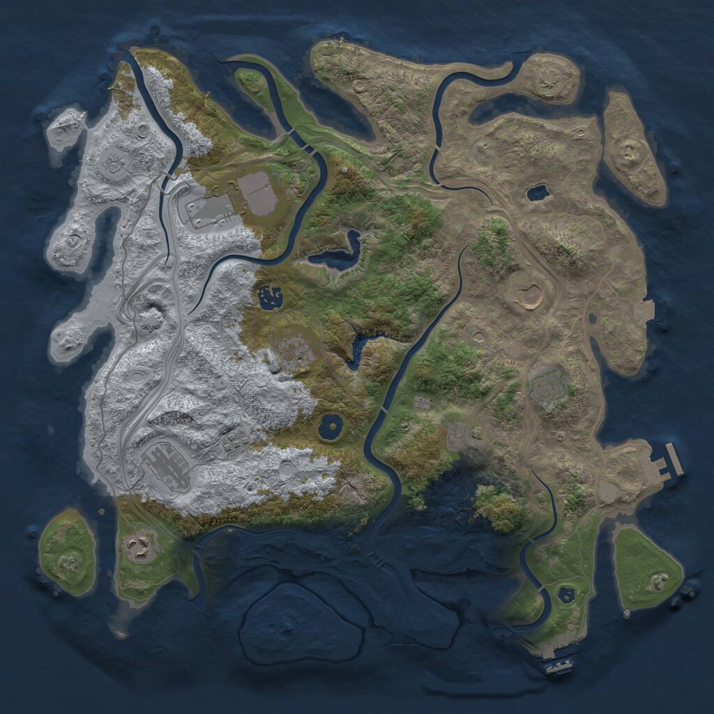 Rust Map: Procedural Map, Size: 4250, Seed: 1109886407, 15 Monuments
