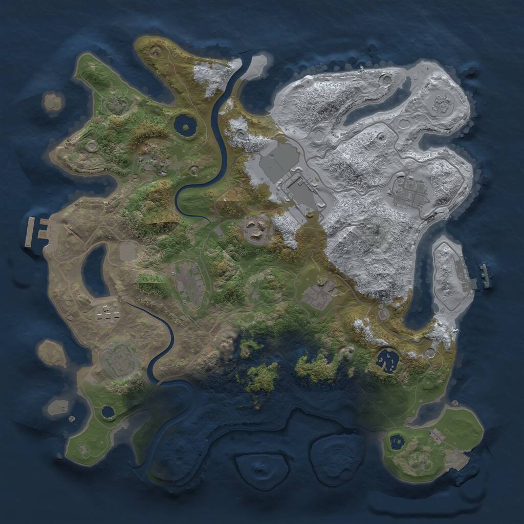 Rust Map: Procedural Map, Size: 3500, Seed: 717950898, 15 Monuments