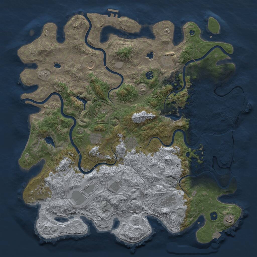 Rust Map: Procedural Map, Size: 4800, Seed: 1899476326, 17 Monuments