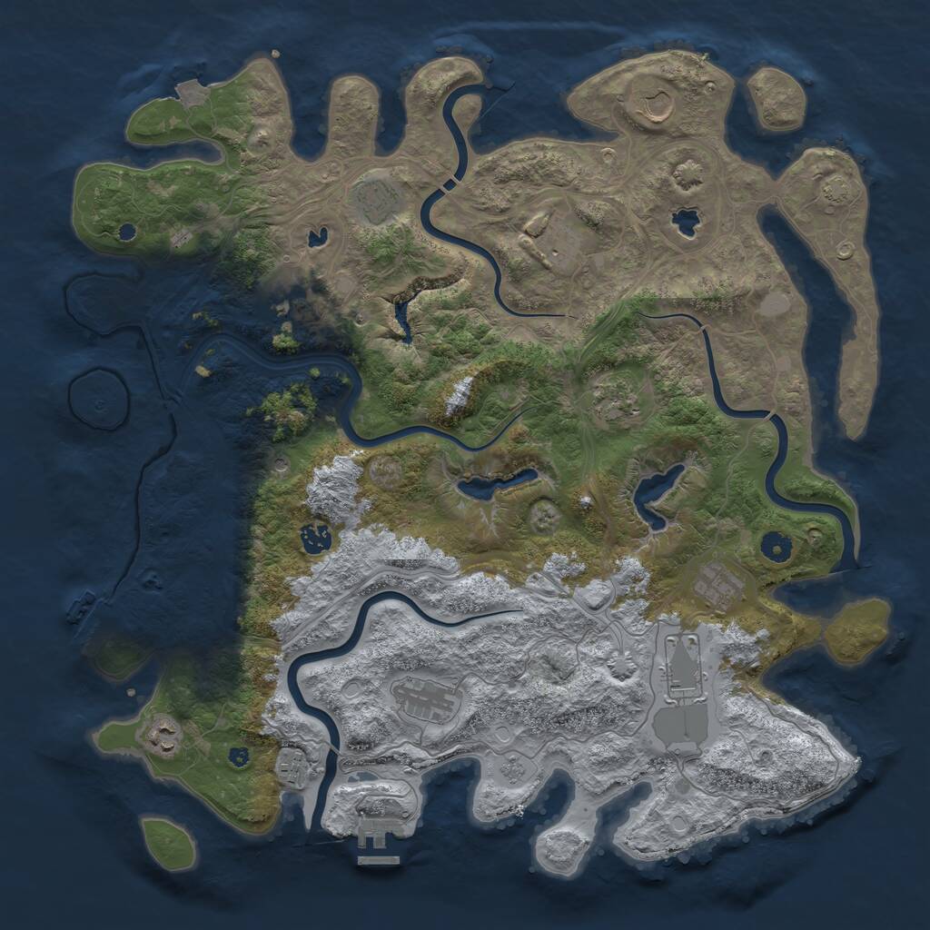 Rust Map: Procedural Map, Size: 4500, Seed: 980814, 17 Monuments