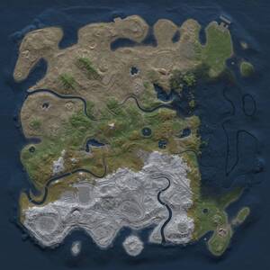 Thumbnail Rust Map: Procedural Map, Size: 4500, Seed: 320269943, 17 Monuments