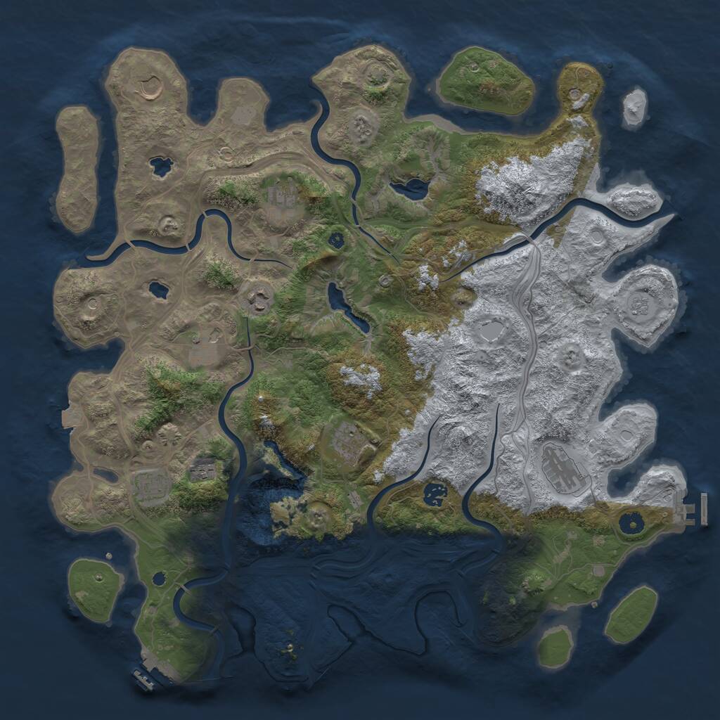 Rust Map: Procedural Map, Size: 4500, Seed: 121918709, 15 Monuments