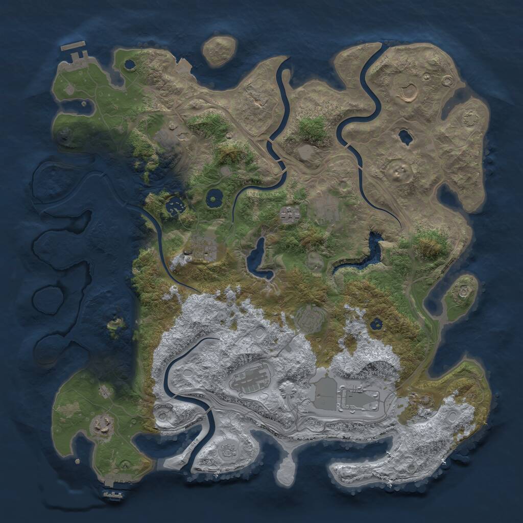 Rust Map: Procedural Map, Size: 4250, Seed: 814101450, 17 Monuments