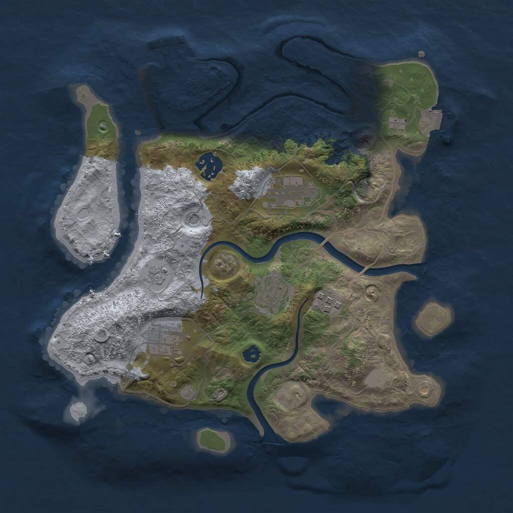 Rust Map: Procedural Map, Size: 3000, Seed: 234546571, 10 Monuments