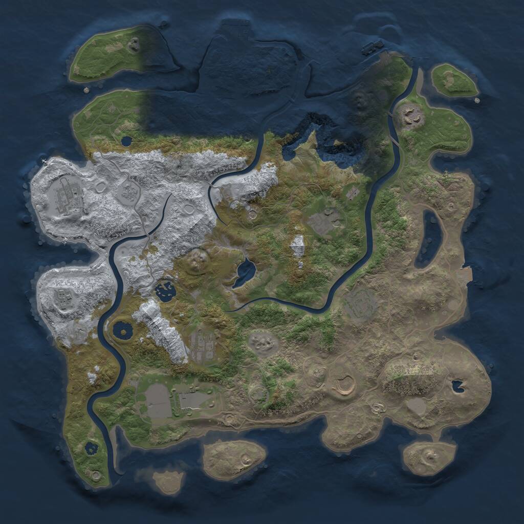 Rust Map: Procedural Map, Size: 4000, Seed: 1696239032, 15 Monuments