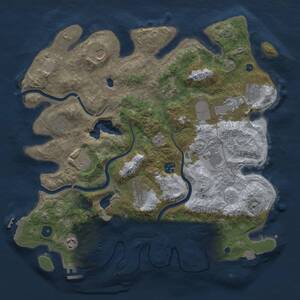 Thumbnail Rust Map: Procedural Map, Size: 4000, Seed: 2069425719, 17 Monuments