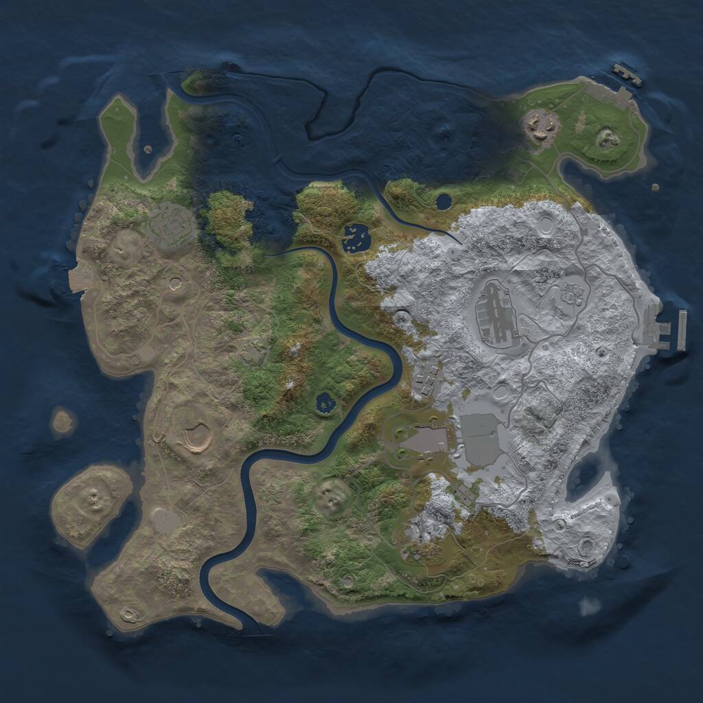 Rust Map: Procedural Map, Size: 3500, Seed: 89346548, 14 Monuments