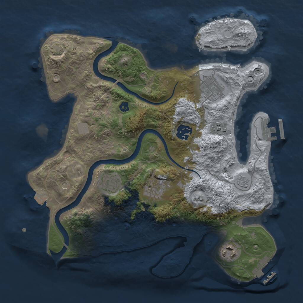 Rust Map: Procedural Map, Size: 3000, Seed: 1779151576, 12 Monuments