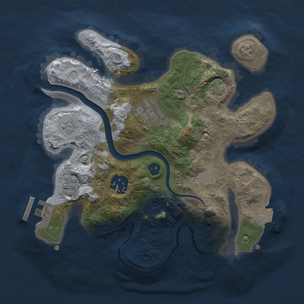Rust Map: Procedural Map, Size: 2500, Seed: 586566170, 8 Monuments