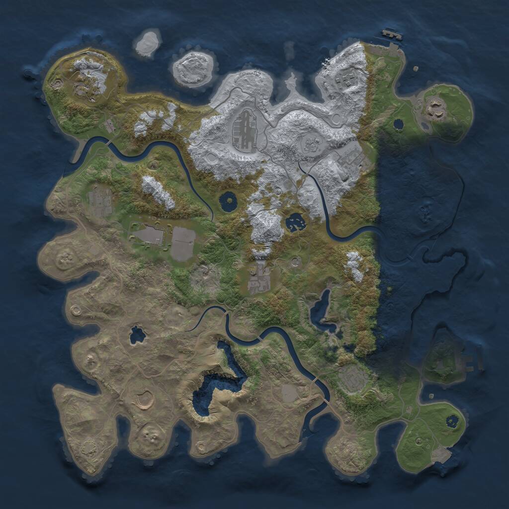 Rust Map: Procedural Map, Size: 4000, Seed: 759332, 17 Monuments
