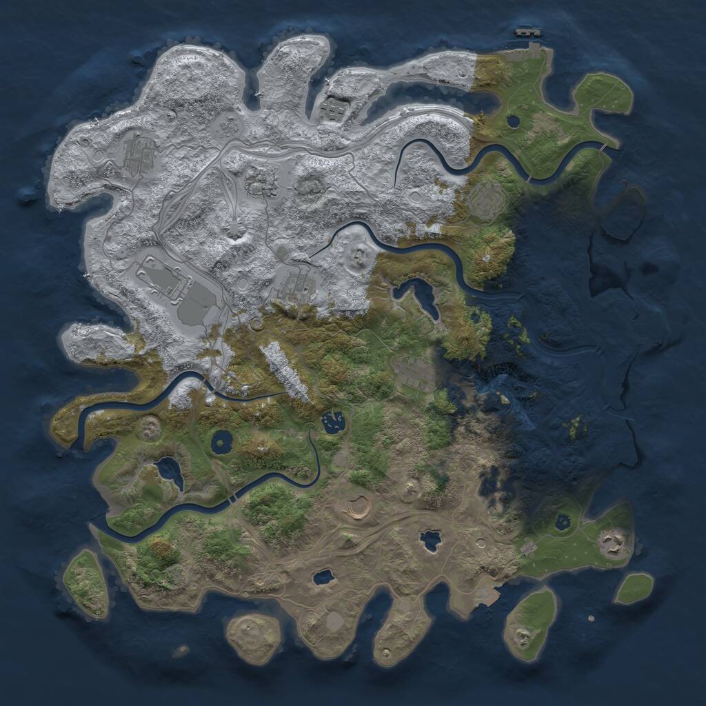 Rust Map: Procedural Map, Size: 4500, Seed: 115779, 17 Monuments