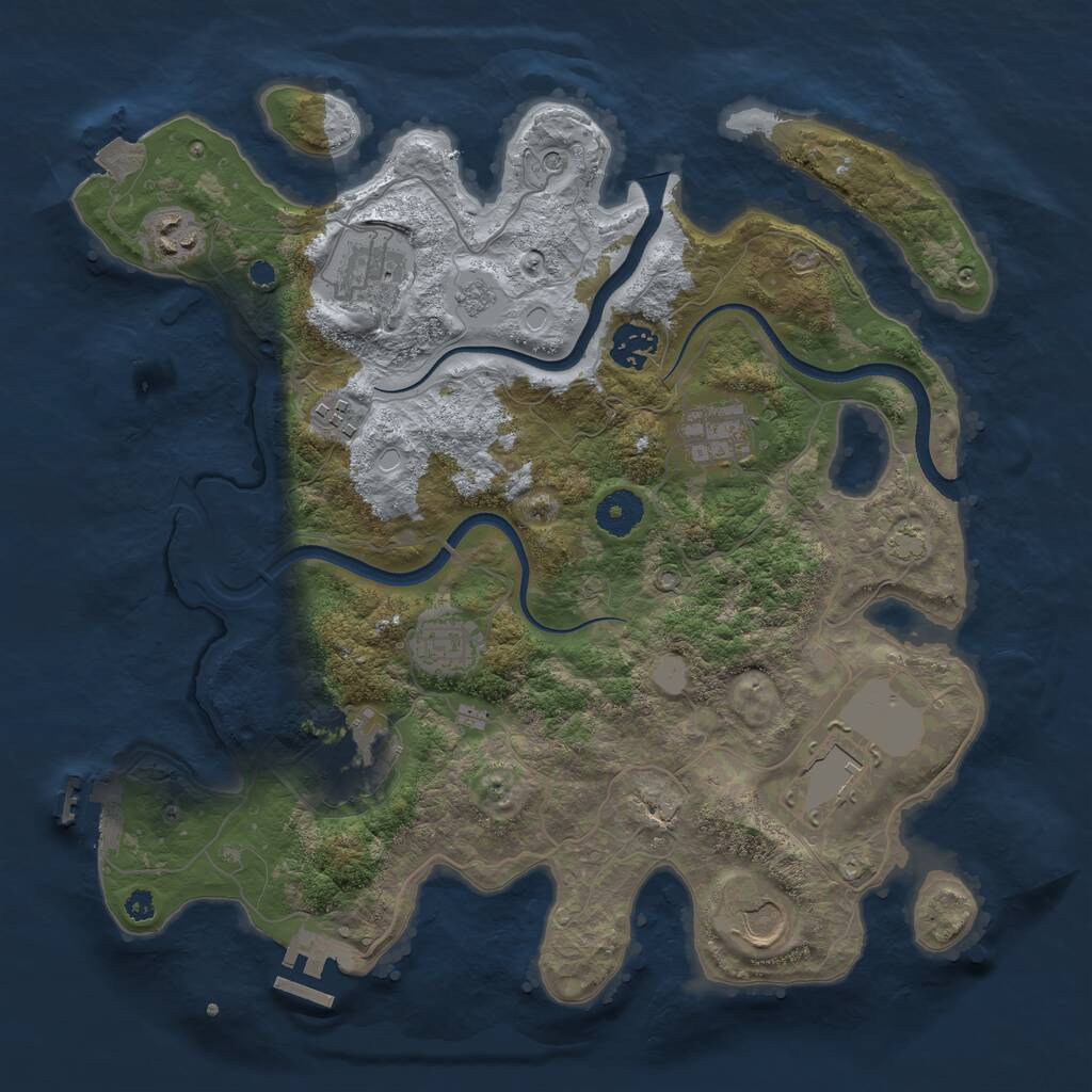 Rust Map: Procedural Map, Size: 3600, Seed: 336, 15 Monuments