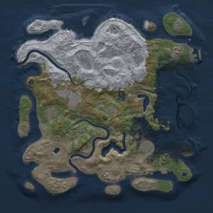 Thumbnail Rust Map: Procedural Map, Size: 4000, Seed: 552845868, 14 Monuments