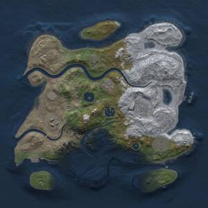 Thumbnail Rust Map: Procedural Map, Size: 3000, Seed: 907596053, 10 Monuments