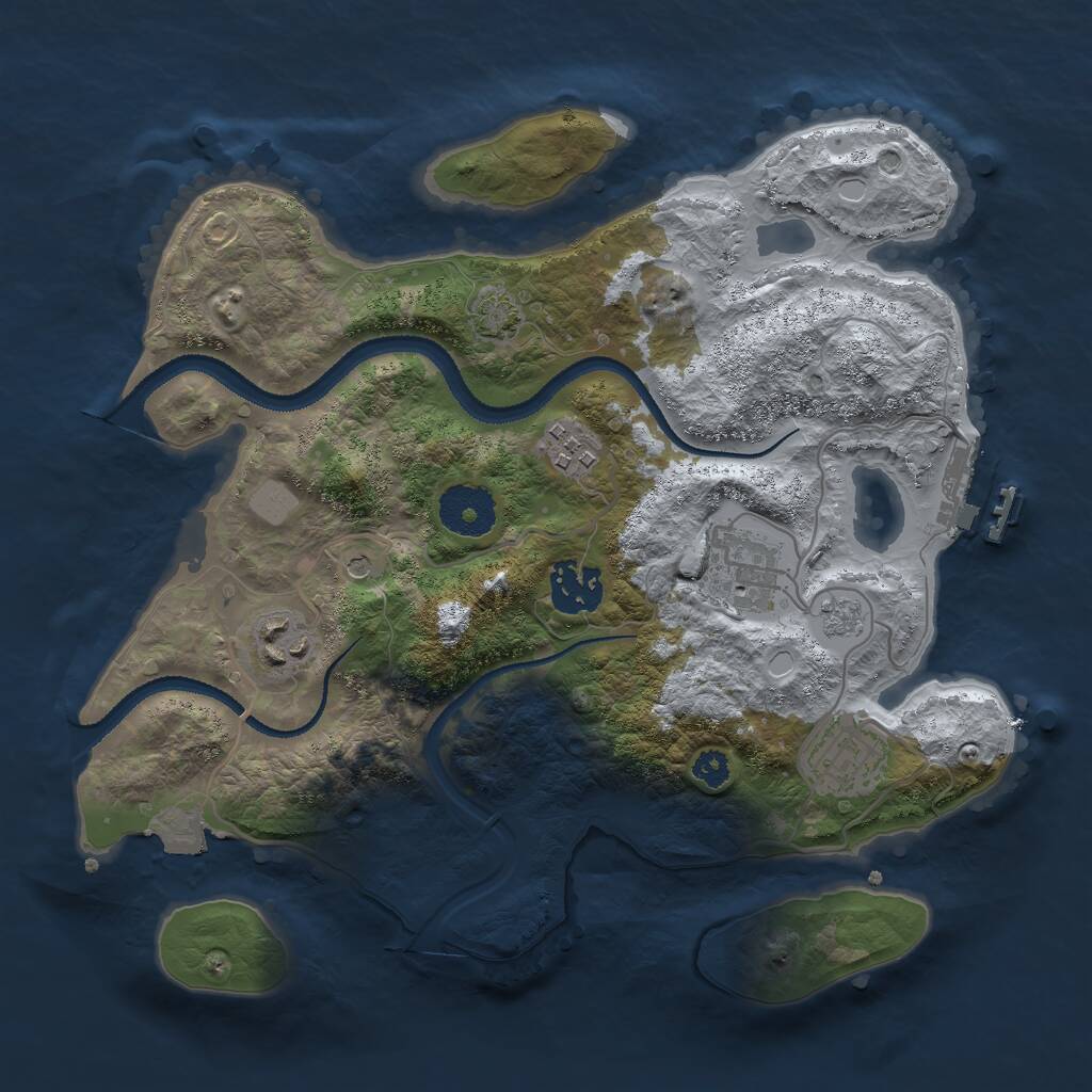 Rust Map: Procedural Map, Size: 3000, Seed: 907596053, 10 Monuments