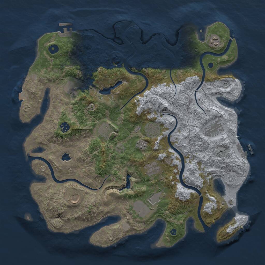 Rust Map: Procedural Map, Size: 4100, Seed: 545679760, 16 Monuments