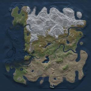 Thumbnail Rust Map: Procedural Map, Size: 4500, Seed: 512191451, 17 Monuments