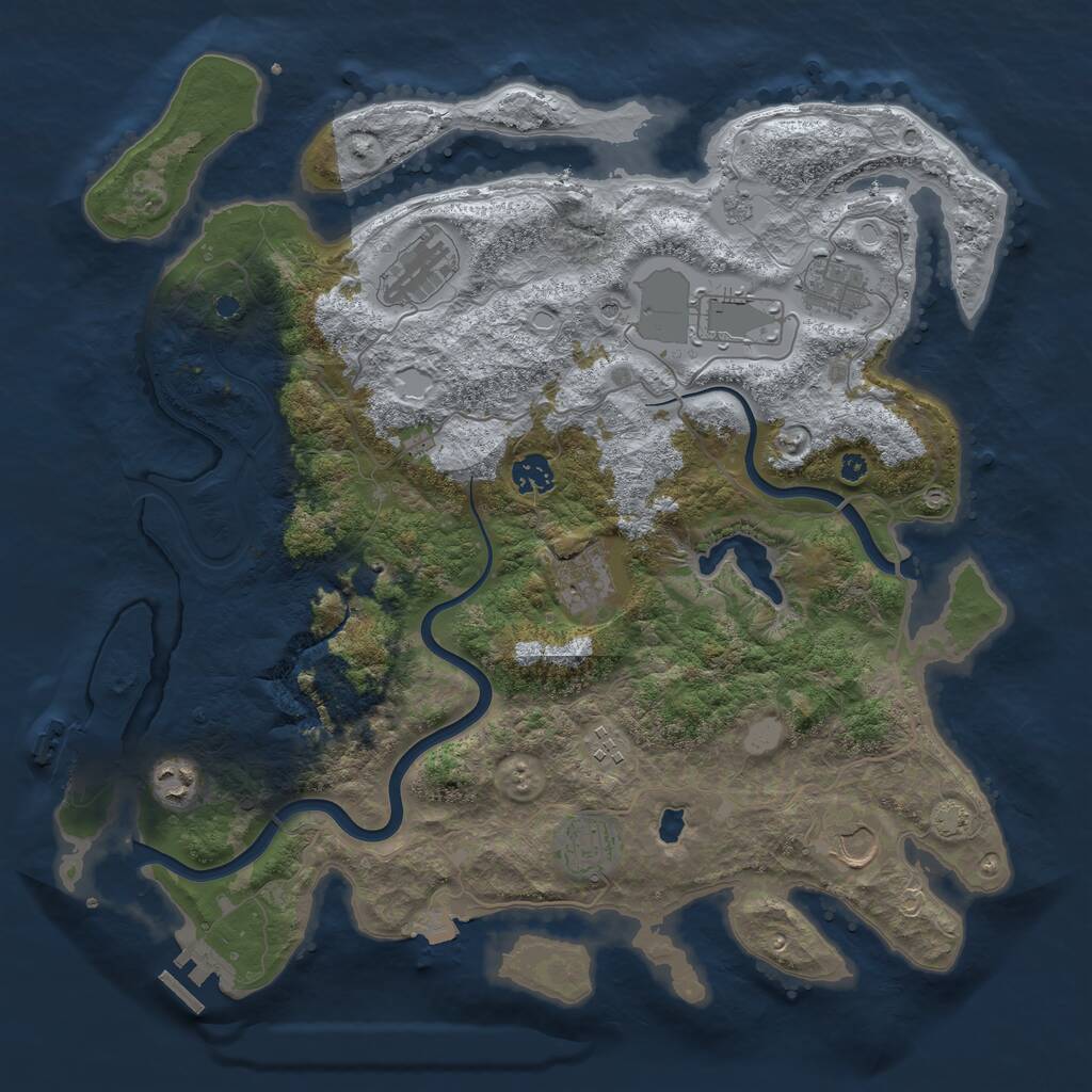 Rust Map: Procedural Map, Size: 4000, Seed: 376967971, 15 Monuments