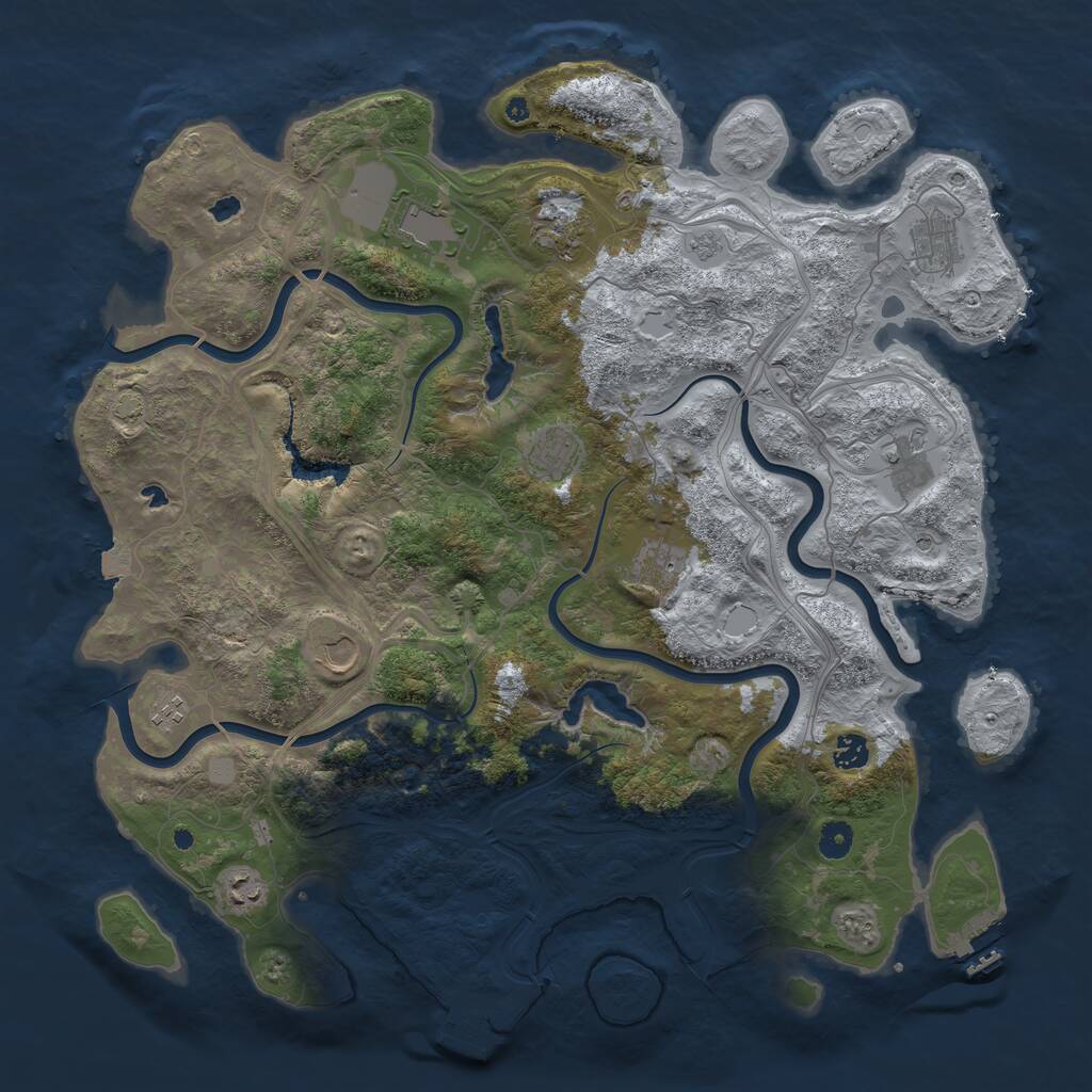 Rust Map: Procedural Map, Size: 4500, Seed: 7775092, 16 Monuments