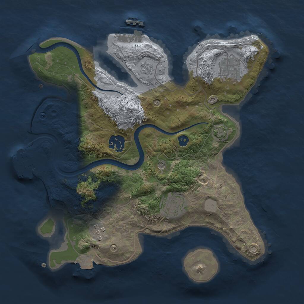 Rust Map: Procedural Map, Size: 2750, Seed: 955540728, 10 Monuments