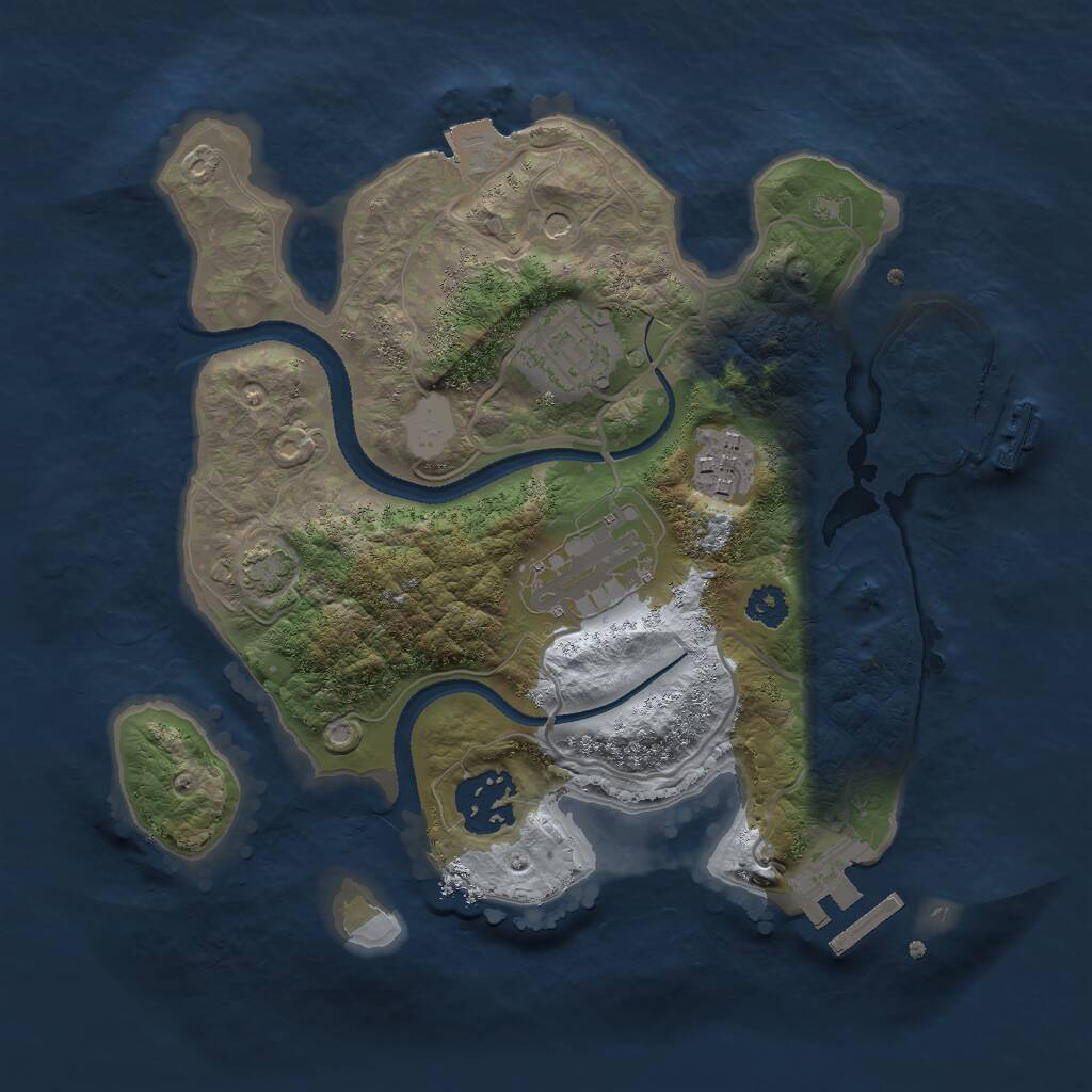 Rust Map: Procedural Map, Size: 2600, Seed: 64924923, 9 Monuments