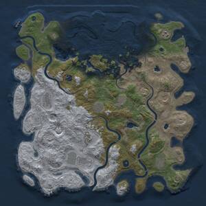Thumbnail Rust Map: Procedural Map, Size: 4500, Seed: 464828927, 16 Monuments