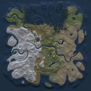 Thumbnail Rust Map: Procedural Map, Size: 4500, Seed: 481555147, 17 Monuments