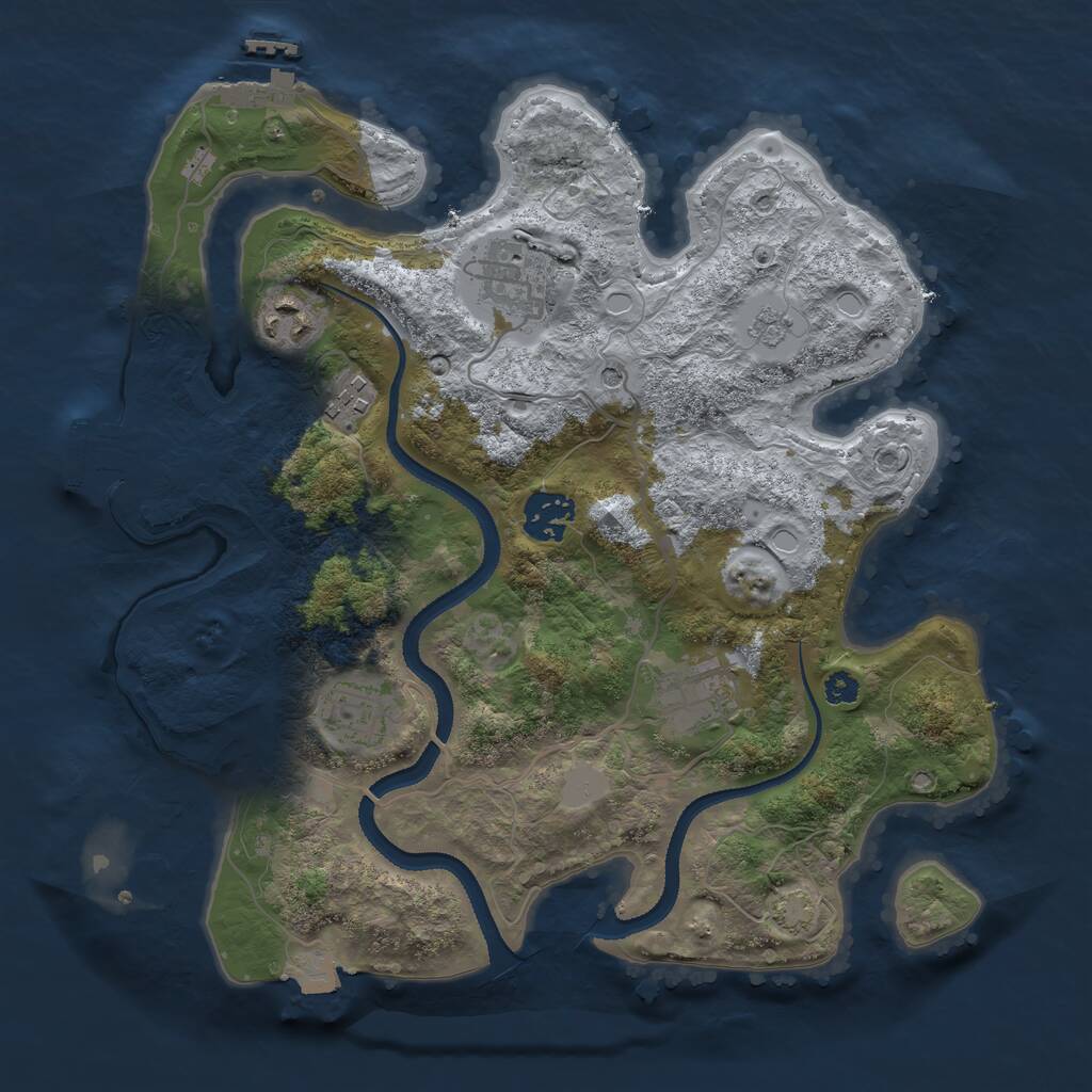 Rust Map: Procedural Map, Size: 3200, Seed: 839304787, 12 Monuments