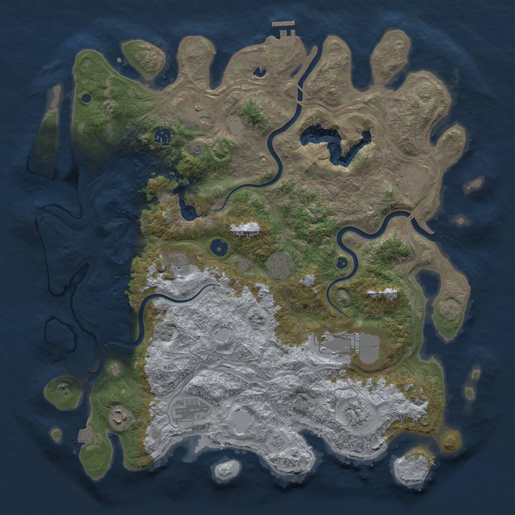 Rust Map: Procedural Map, Size: 4500, Seed: 682359342, 15 Monuments
