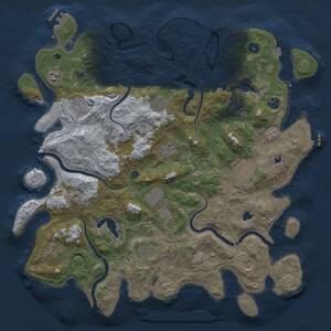 Thumbnail Rust Map: Procedural Map, Size: 4500, Seed: 713654521, 17 Monuments