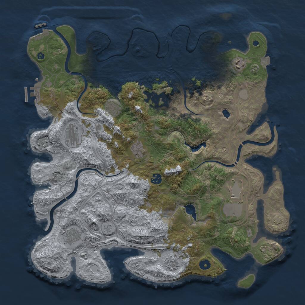 Rust Map: Procedural Map, Size: 4250, Seed: 139059854, 16 Monuments