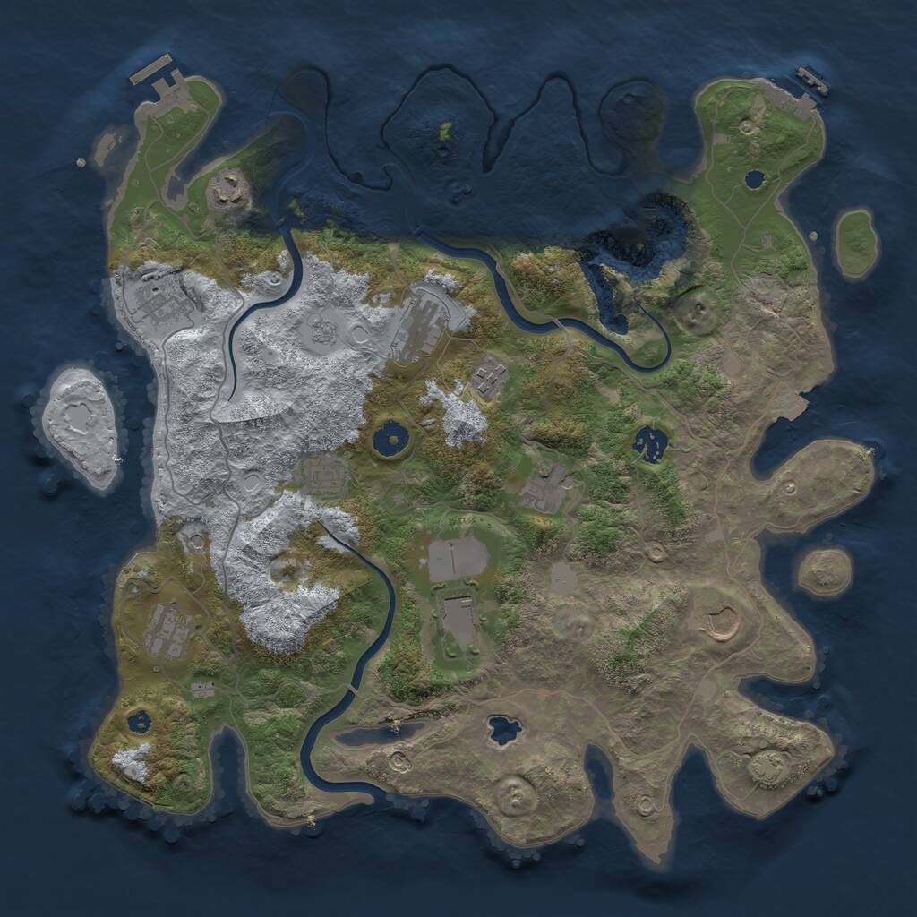 Rust Map: Procedural Map, Size: 4000, Seed: 1729721768, 16 Monuments