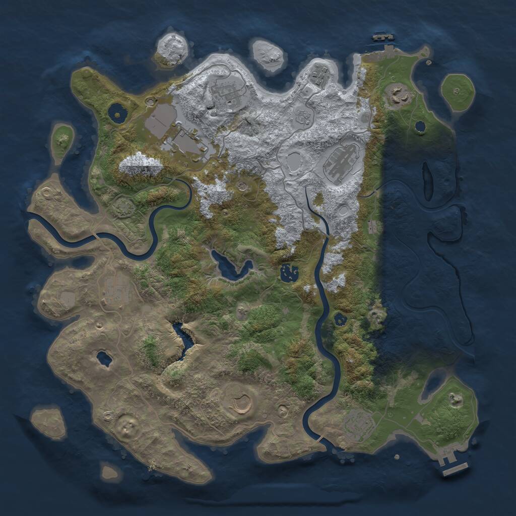 Rust Map: Procedural Map, Size: 4000, Seed: 2042026, 15 Monuments