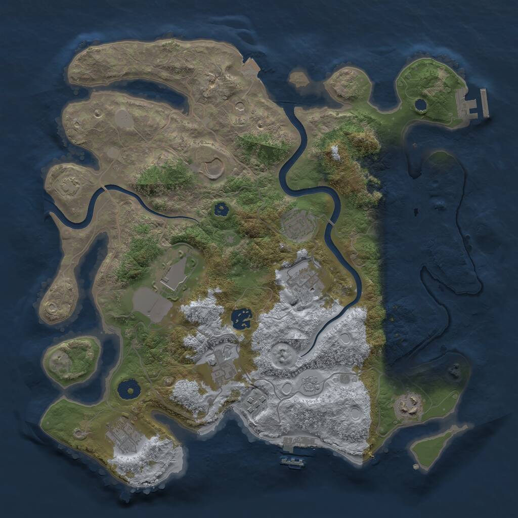 Rust Map: Procedural Map, Size: 3600, Seed: 1536602717, 15 Monuments