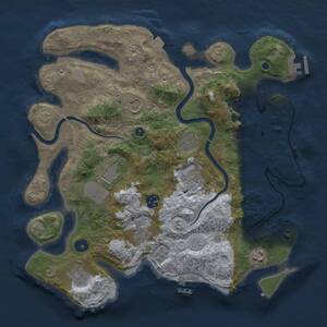 Thumbnail Rust Map: Procedural Map, Size: 3600, Seed: 1536602717, 15 Monuments