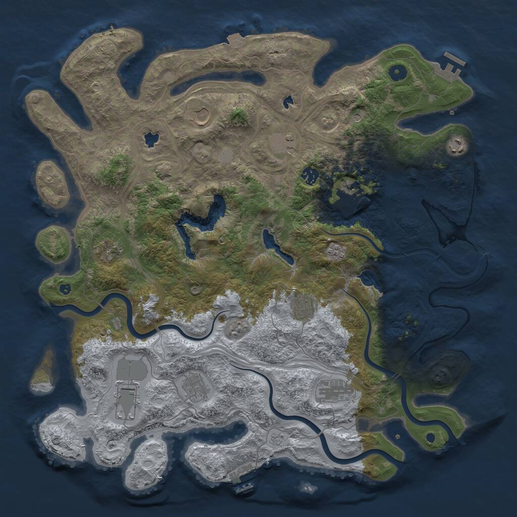 Rust Map: Procedural Map, Size: 4500, Seed: 1342249295, 17 Monuments