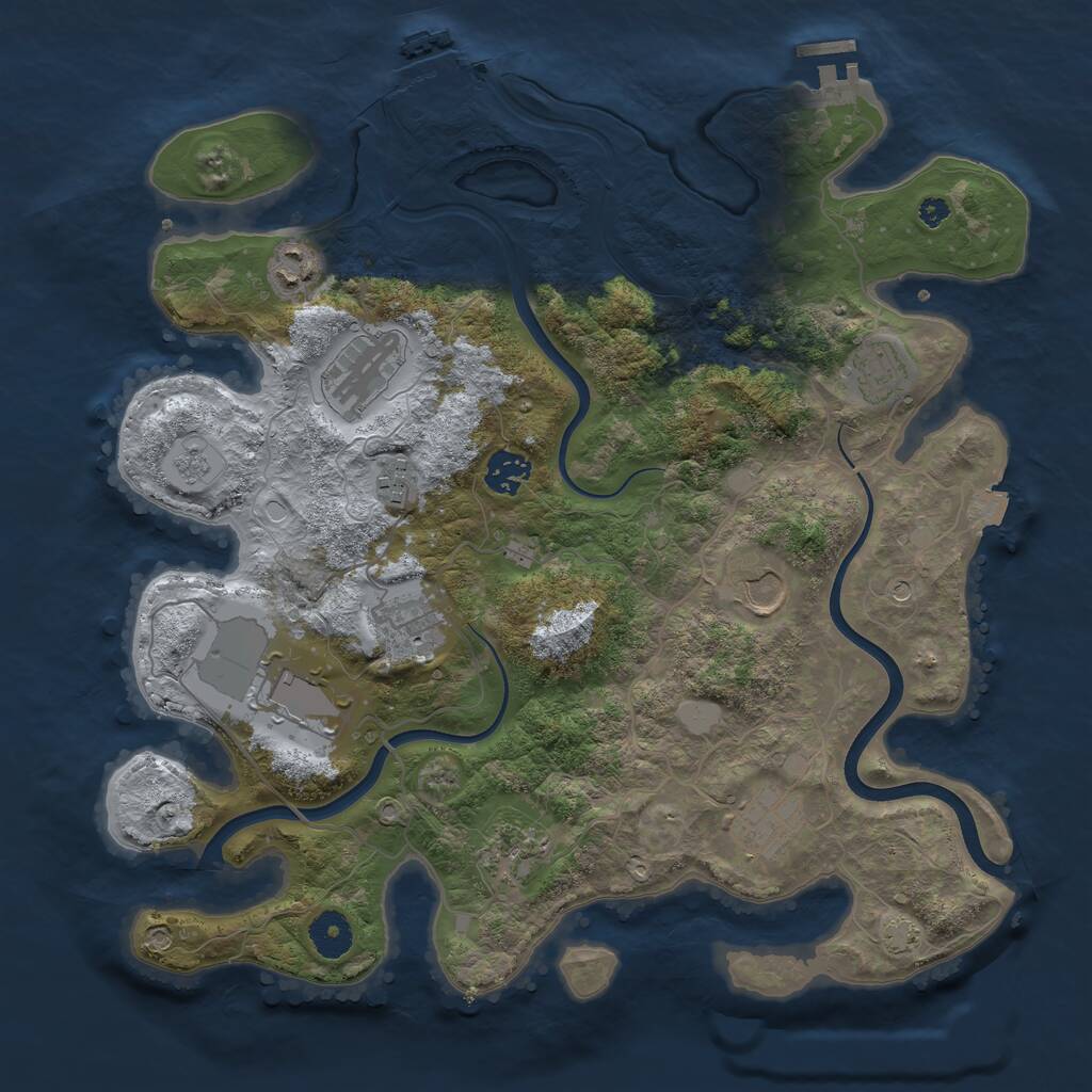 Rust Map: Procedural Map, Size: 3700, Seed: 1579677193, 16 Monuments