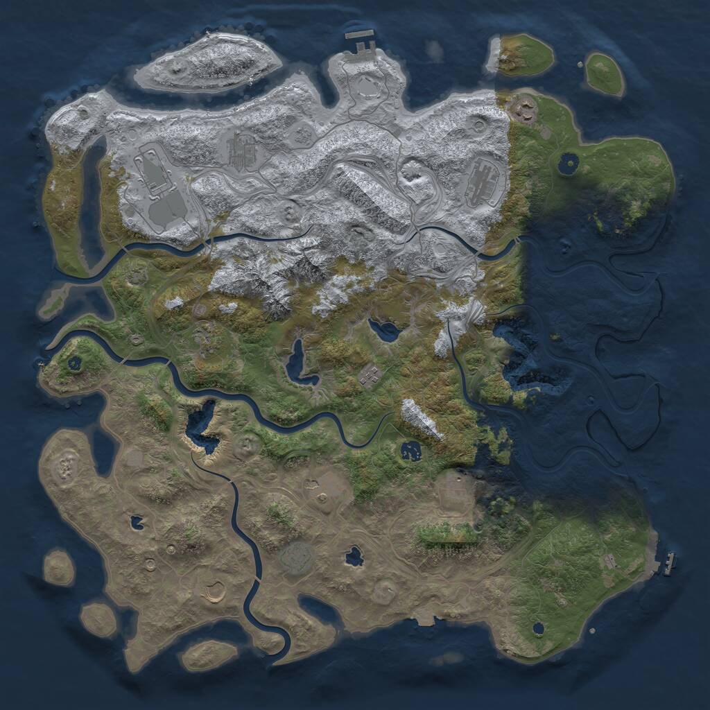 Rust Map: Procedural Map, Size: 5000, Seed: 1115596940, 17 Monuments