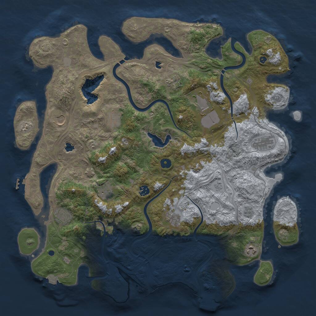Rust Map: Procedural Map, Size: 4500, Seed: 795227, 17 Monuments